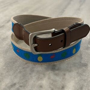 Boys Belt sz Large Summer Tropical Flamingo Pineapple Palm